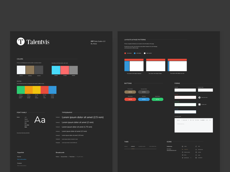 Talentvis Style Guide by Alzea Arafat on Dribbble