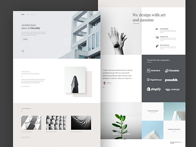 Architecture landing page architecture flat design landing page ui ux web design