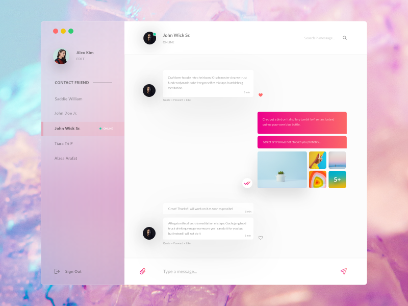 Pastel chat app by Alzea Arafat on Dribbble