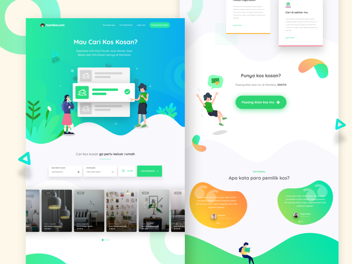 Mamikos landing page concept by Alzea Arafat on Dribbble