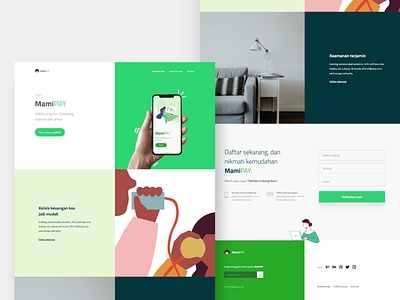 MamiPAY Landing Concept creative design flat landing page minimal minimalism typography ui ux web