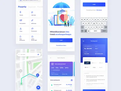 BPJS App Redesign - Visual Exploration app app design card flat gradient illustration ios ui ux