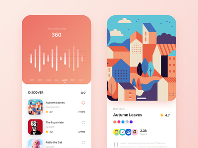 Design Curator App Concept - #VisualExporation app app design card clean clean design clean ui creative design flat flat design gradient illustration ios minimal minimalism minimalist pastel pastel colors ui ui design