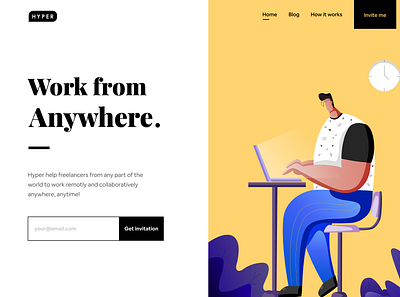 Hero Section - #VisualExploration app clean design design flat illustration freelance hero image hero section homepage illustration landing page minimal people typography ui web website