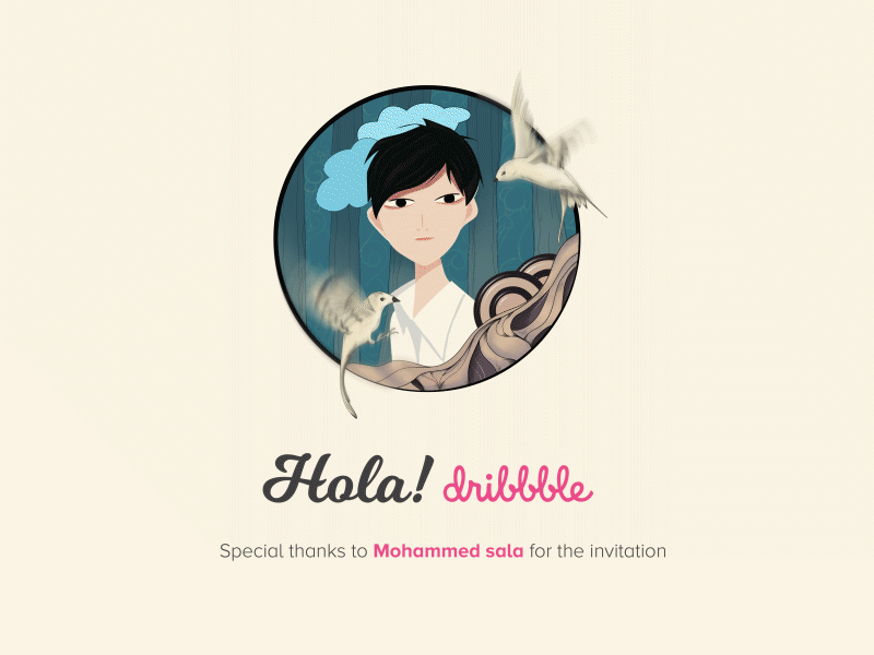 Hola! Dribbble 2d animation design digital drawing gif icon illustration invite new web