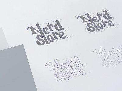 Nerd store logo sketches brand branding clean concept design drawing identity logo sketch typography white