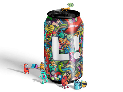 Doodle art on can