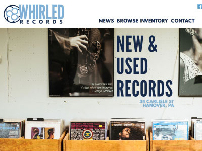 Whirled Records Website css hanover html pennsylvania record store web design