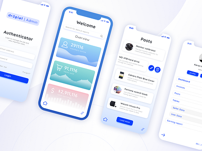 Conceptual Web App UI for Admin Panel for a Marketplace website