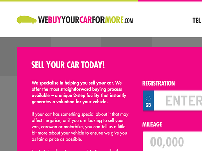 Car Value Site bright futura green mileage pink value