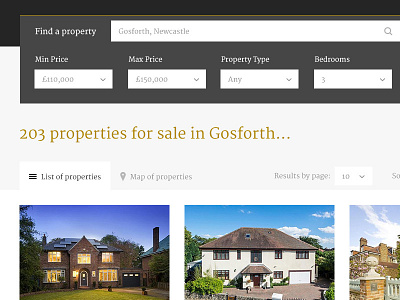 Redesign estate agent exclusive flat high end property search