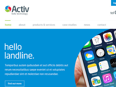 Activ Telecom activ telecom iphone login menu navigation neo sans telephone