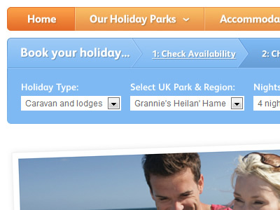 Navigation + Booking Panel design drop down navigation ui web webdesign