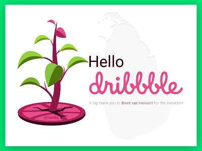 Hello Dribbble! colorful debut shot dribbble dribble 1st shot first shot hello dribble illustration inspiration design rasika warnasuriya sri lanka