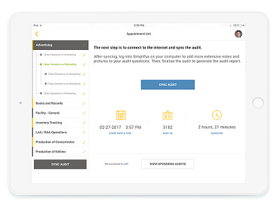 Compliance app UI for iPad app compliance ecommerce ios ipad software sri lanka ui ux