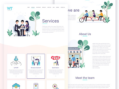 WT Services & Who we are pages branding colorful green illustration services simple simplicity software sri lanka ui ux who we are