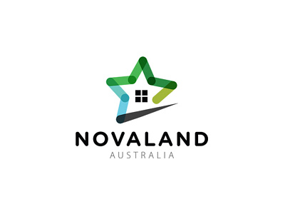 Novaland Logo australia star branding green logo design real estate real estate logo sri lanka