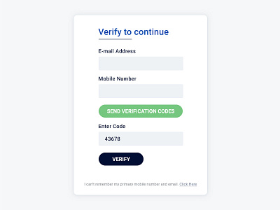 Verify Screen UI