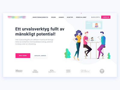 Landing page concept for a recruitment service company clean colorful concept creative employee employer hero image home page illustrator job job application job listing job vacancy jobs landing page recruitment service sri lanka ui ux website