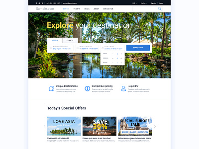 Hotel and Flight Booking Website Concept