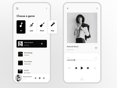 Music player app app design minimal music music player music player ui ui ux