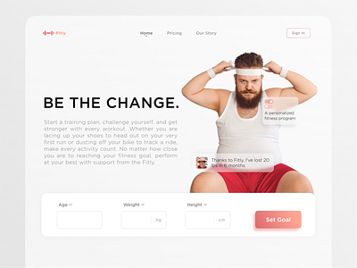 Fitness Website design health landing page lifestyle ui ux weightloss workout