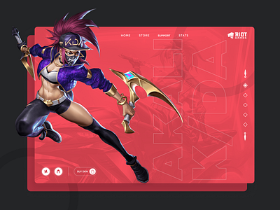 Akali from League of Legends Game Concept akali assassin character esport game gaming leagueoflegends lol riotgames ui