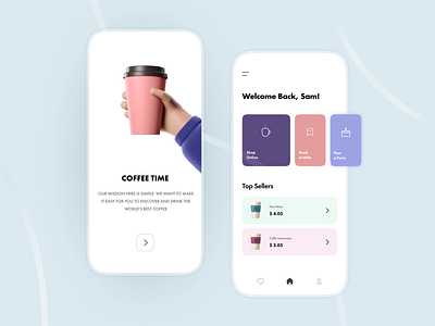 COFFEE TIME app design cafe coffee coffee shop inspiration minimal mobile app ui design uiux