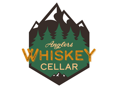 Anglers Whiskey Cellar Logo branding icon logo logo design logo mark outdoors typography vector