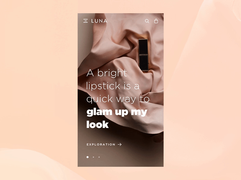 Luna Make-Up animation app concept design interaction interface mobile ui sliders ui ux design