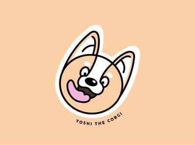Yoshi the Corgi corgi corgis cute dog dog illustration dog logo doggo illustration sticker stickers vector yoshi