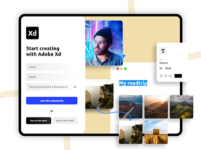 Adobe Xd Sign up form clean concept design minimal new popular simple ui ux web website