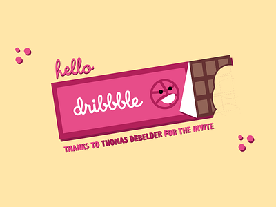 Hello Dribbble! chocolatebar clean debutshot design dribbble first food illustration invite popular shot vector