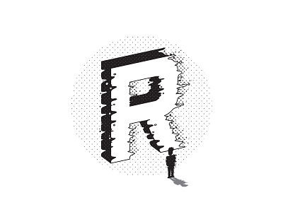 Reflect On The Reaction (R) design illustration lettering melting r reflect simple