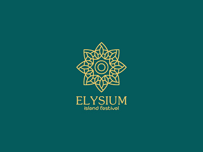 Elysium Island Festival festival island line logo mandala music trance vector