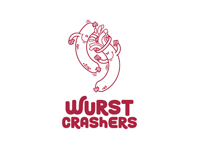 Wurst Crashers character design logo sausage vector wurst
