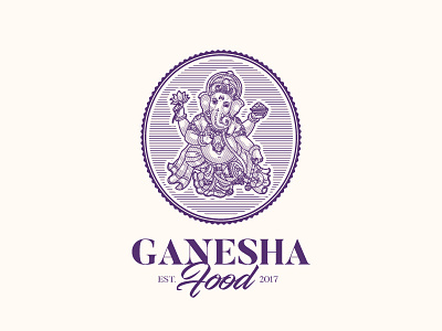 Ganesha Food emblem food ganesh illustration logo vector