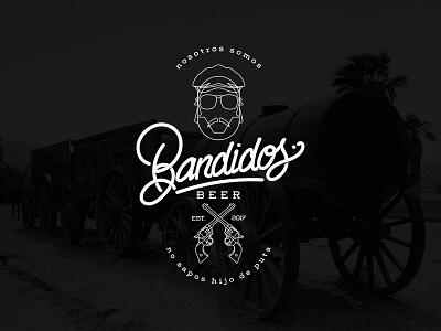 Bandidos beer beer label lettering logo vector