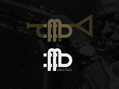 Miles Davis Monogram davis design jazz logo miles monogram vector