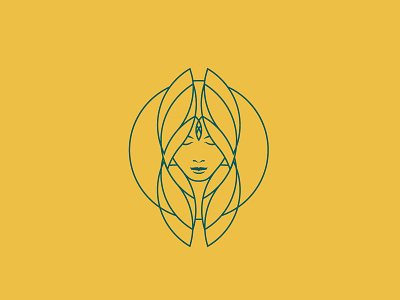 Inner Peace girl illustration logo vector