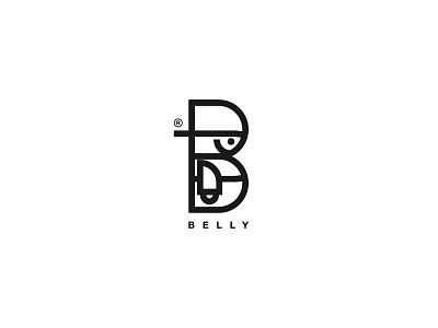 B As Belly design graphic icon logo mark minimalism simple typography vector