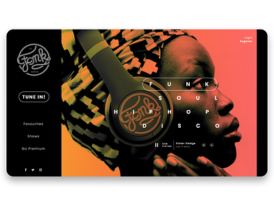 Le Fonk Radio app design funk graphic music radio ui ux web design