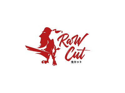 Raw Cut branding design graphic illustration logo mark vector