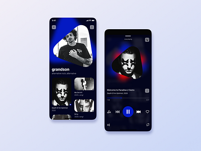 MAD777_ 01 Music player app design illustration ui ux