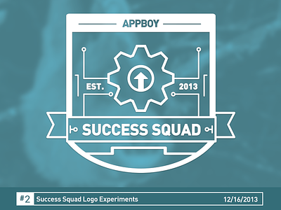 Success Squad Logo Experiment 2 analytics app appboy blue gear icon lines logo marketing stroke