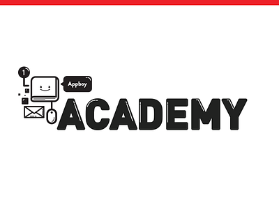 Appboy Academy Logo Test appboy composition icon linework logo mrm red typography vector