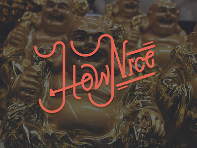 How Nice buddha how lettering lucky nice red shape type