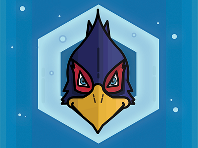 This Is Falco falco fighting game icon illustration laser melee shadows shine starfox vector