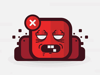 Zombie App appboy closed icon illustration red unused vector