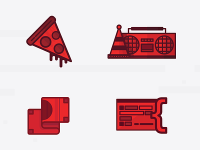 More Appboy Icons boombox code iconography money pizza vector